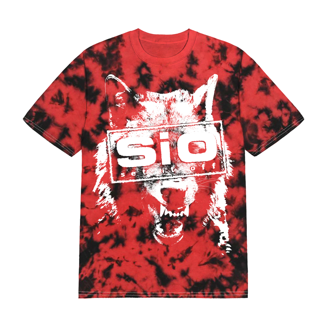 Red Tie Dye Wolf Tee