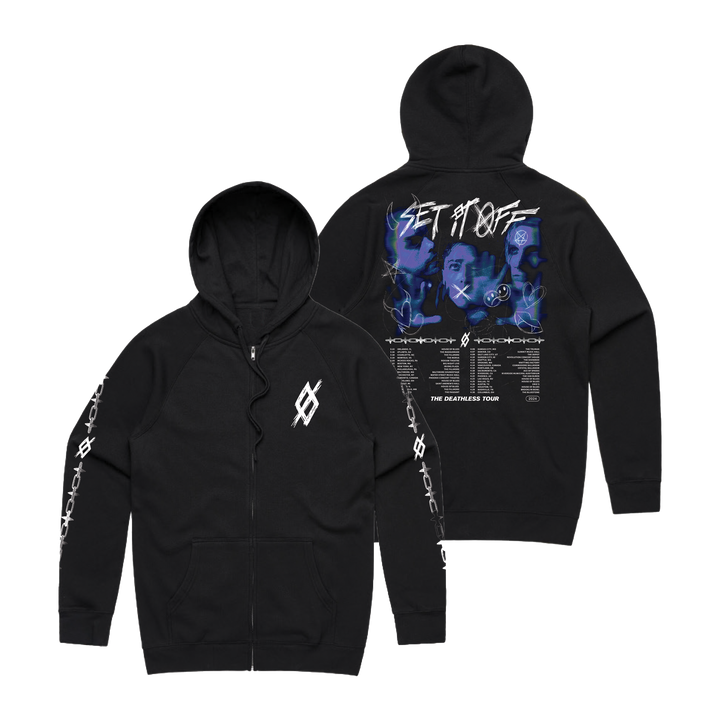 Tour Zip Black Hoodie